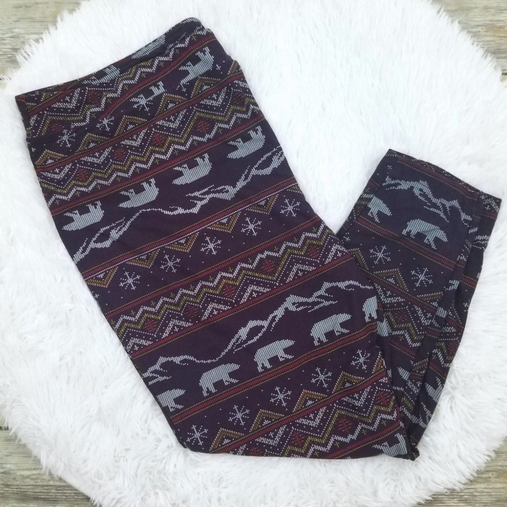 Terra & Sky Polar Bear Leggings Plus Size 2X 3X 4X - Picture 5 of 7